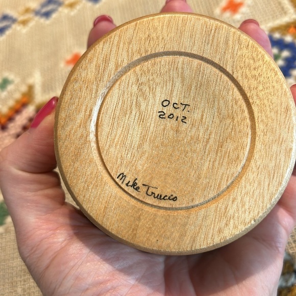 Mike Trucco Hand Turned Wood Bowl/candle Holder Signed 2012 Columbus OH - Picture 3 of 3